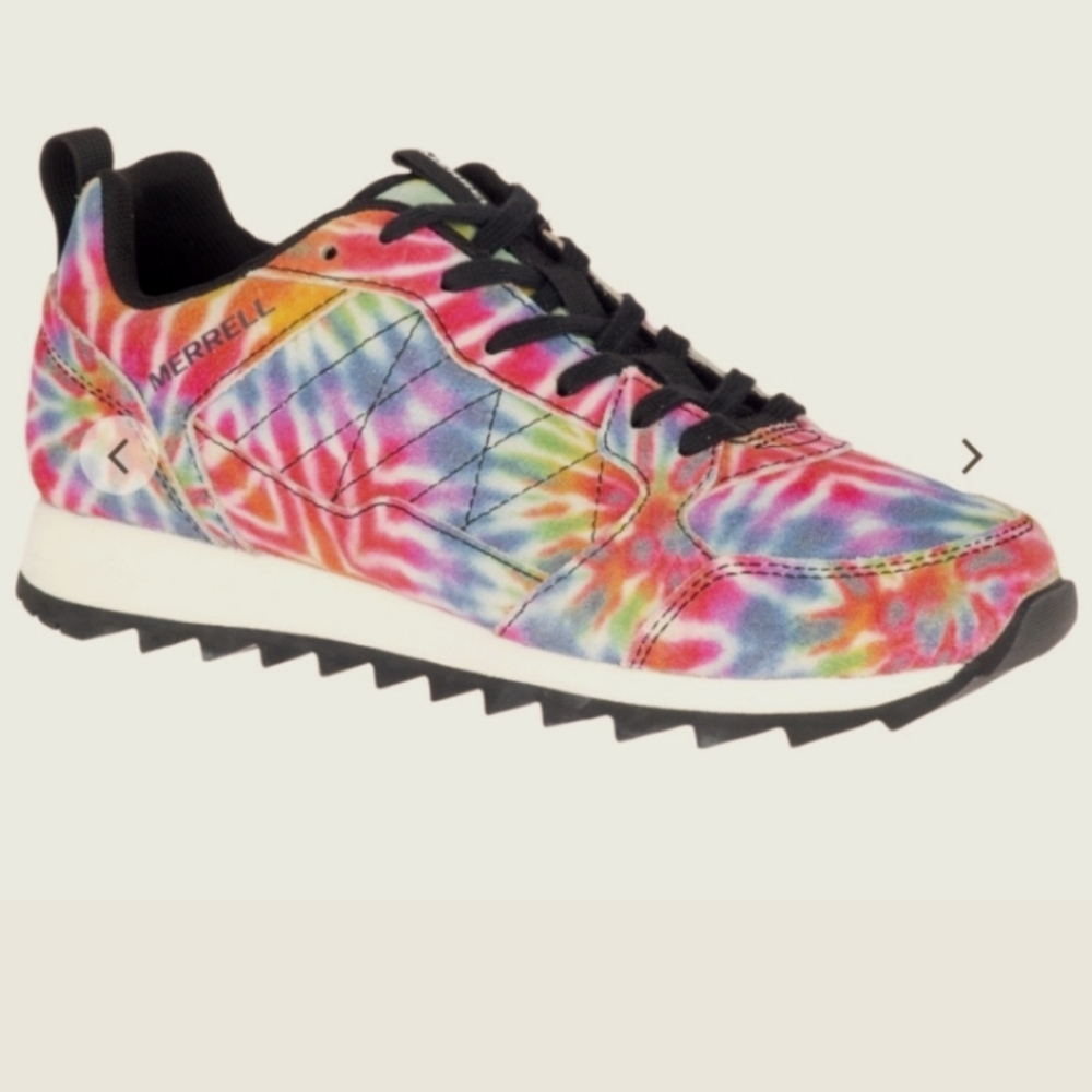 Merrell Alpine Rainbow Tie-Dye Suede Sneaker Men Size 9 Athletic Shoe Multicolor